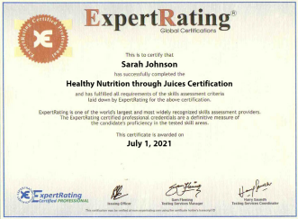  Healthy Nutrition through Juices Certificate