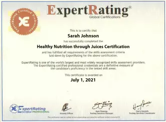  Healthy Nutrition through Juices Certificate