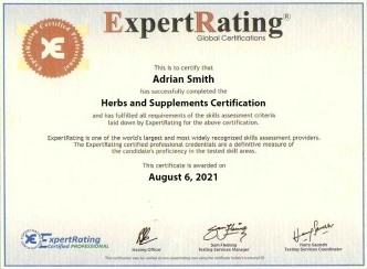 Herbs and Supplements Certification