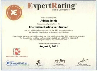 Intermittent fasting certificate