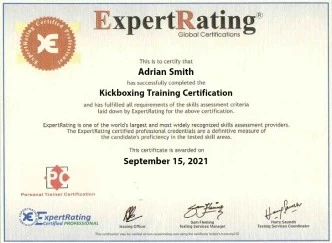Kickboxing Training Certificate