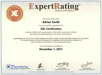 SQL Certification - $69.99 - SQL Training - ExpertRating