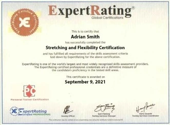 Stretching and Flexibility certificate