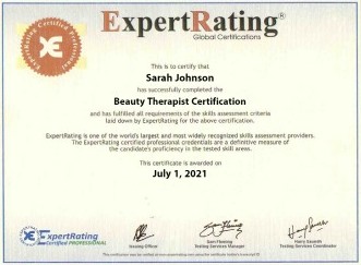 ExpertRating Beauty Therapist Certification $99 99 Beauty Therapist
