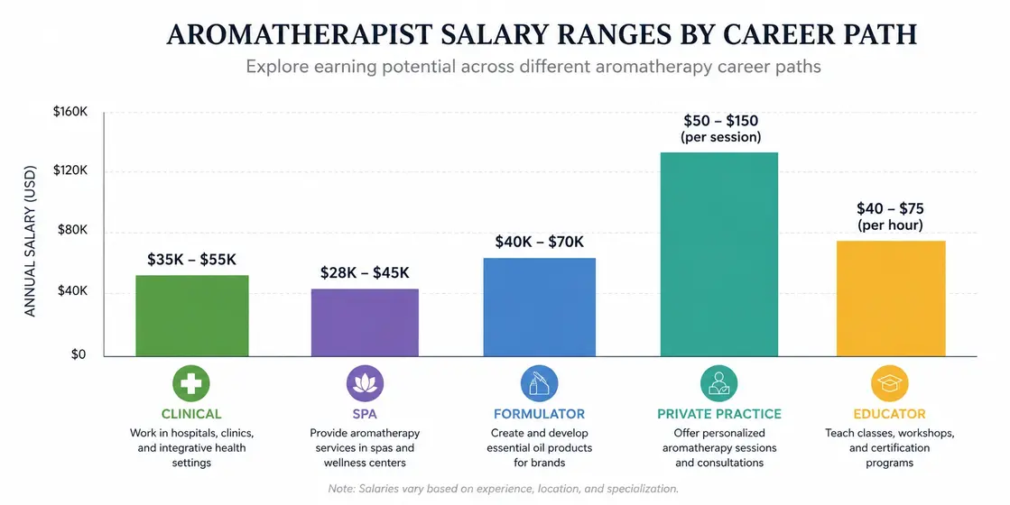 aromatherapist salary ranges by career path bar chart