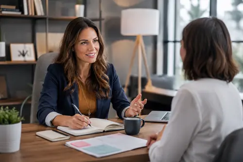 Life coach working with a client